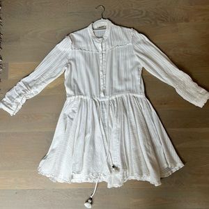 Zadig Voltaire White Cotton Long Sleeve Dress